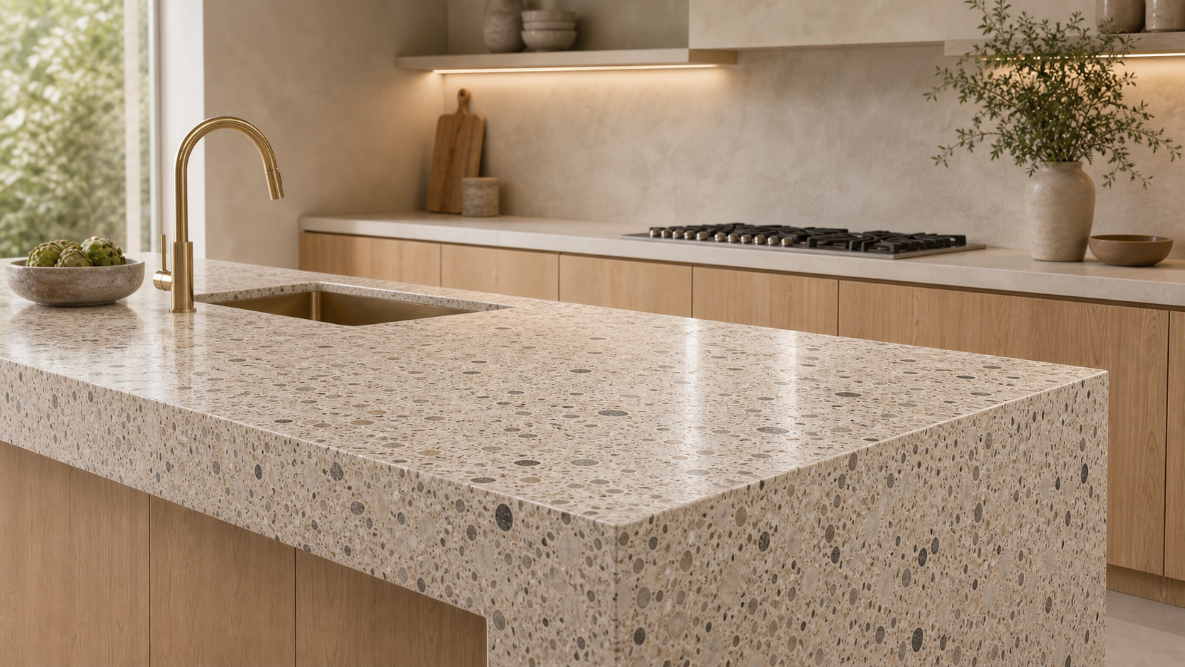 Ứng dụng terrazzo cho phòng bếp